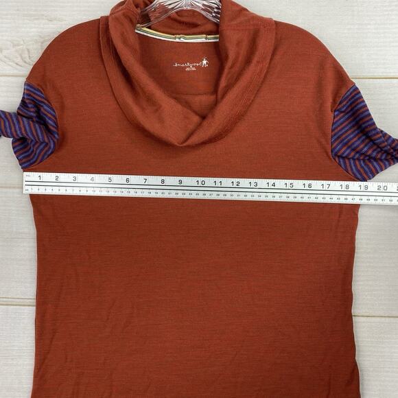 Smartwool Sweater Top Womens M Purple Brick Cowl Neck 100% Merino Wool Pullover - Picture 5 of 8